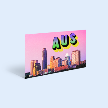 Postcard illustration for Axios Austin