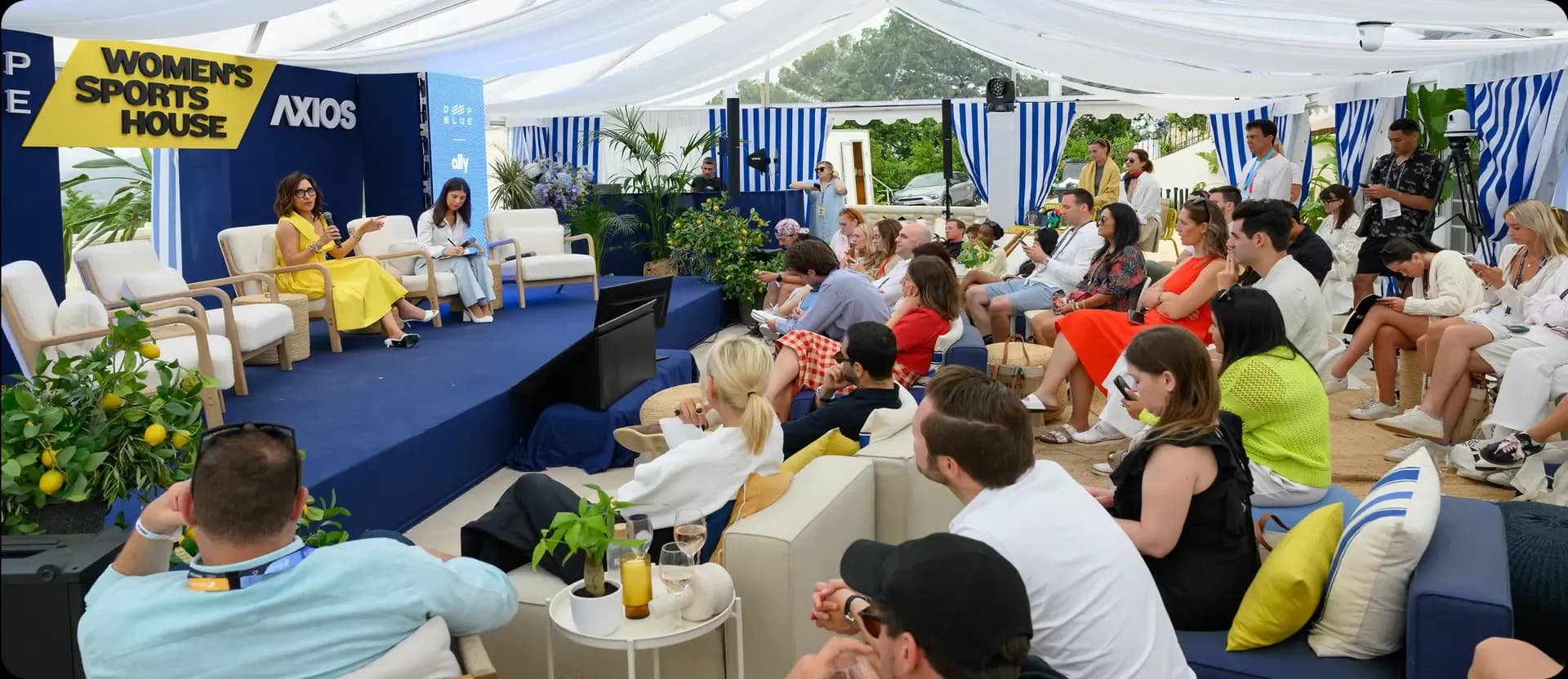 Image of Axios Media tent at Women's Sports House event